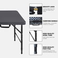 thumbnail image 4 of Table Pliante Portable Noire de 4 Pi Intérieur&Extérieur Poids Maximal 135 kg Table Pliable pour le Camping, 4 of 6