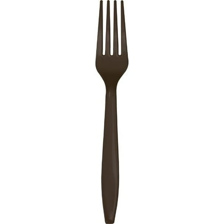 - Touch of Color Premium Plastic Forks, Chocolate Brown, 24 Ct
