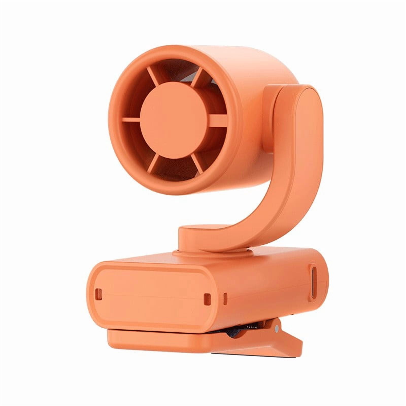 Clip On Neck Fan, 5 Speeds & 1200mAh Rechargeable, Quiet Mini Portable Clip Fan for Office Travel Stroller Umbrella, 2.48x3.27x1.97in