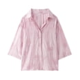 thumbnail image 5 of HH TRAF Blusas elegantes de moda para mujer, blusas estampadas de manga larga con un solo pecho, camisas de cuello vuelto de 8 colores para mujer, ropa de calle, 5 of 5