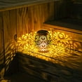 thumbnail image 3 of Tignapoo Iron Solar-Powered LED Garden Light with Peony Design, Warm Yellow Illumination, Waterproof for Outdoor Use, Red Finish, 3 of 6