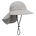 thumbnail image 6 of UPF 50+ UV Sun Protection Baby Hat with/Neck Flap and Drawstring/Grey, 6 of 8
