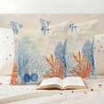 thumbnail image 3 of Orange Navy Blue Coral Outdoor Waterproof Pillow Covers, Summer Beach Coastal Retro Decorative Square Throw Pillowcase Sofa Cushion Sham for Patio/Couch/Chair, 18"x18" 2 Pack, 3 of 8
