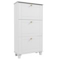 thumbnail image 1 of HOMCOM Armoire à Chaussures Moderne avec 3 Tiroirs Basculants pour 12 Paires de Chaussures, 1 of 10