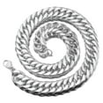 thumbnail image 4 of QQTDFG 9/11/13/16/19/21mm Heavy Polished Stainless Steel Chain Cuban Curb Necklace Gift-Silver-21mm-20inch or 50cm, 4 of 4