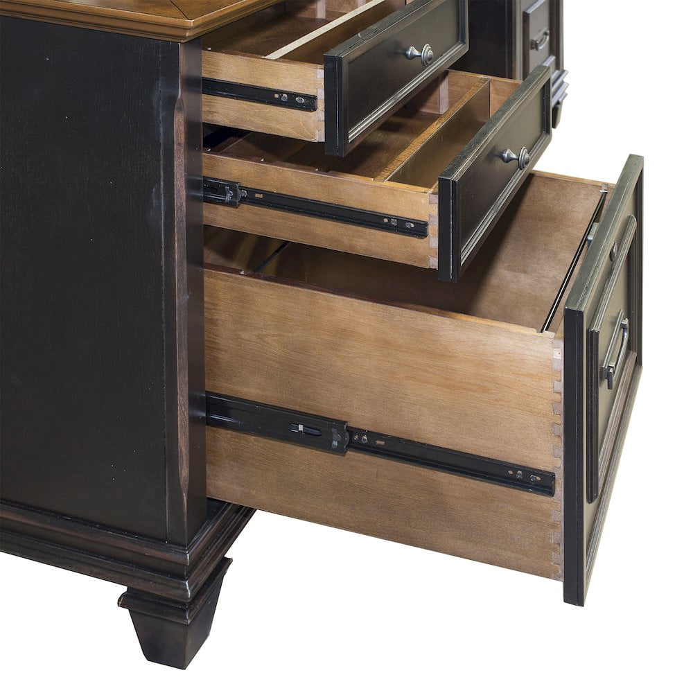 Martin Furniture Hartford Wood Credenza Office Desk Writing Table Black