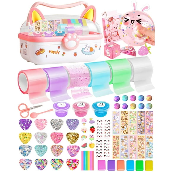 Jimcii Cute Nano Tape Bubble Kit for Kids with Box Nano Tape Squishy Maker Kit Nano Bubble Tape Kit Nano Tape Bubbles