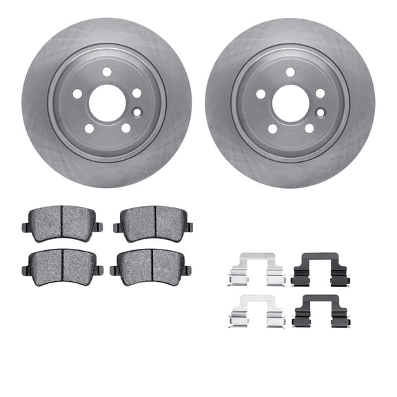 Dynamic Friction Company Rear Brake Rotors with 5000 Advanced Brake Pads includes Hardware 6512-27242
