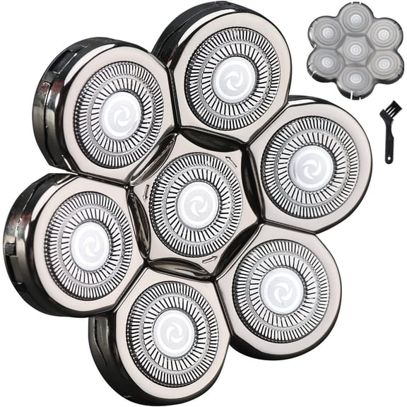 7 Blades Head Shaver Replacement Heads Electric Shaver Universal Replacement Blade Head Electric Razor for Men-Silvery