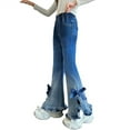 thumbnail image 3 of XQYLOS Teen Girls Flare Bell Bottom Jeans High Waisted Wide Leg Baggy 𝖲tretchy Washed Denim Pants, 𝖸𝟤𝗄 𝖵intage Retro Fashion Comfort, 3 of 8