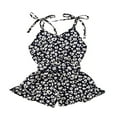 thumbnail image 3 of PENGXIANG Summer Leopard Print Infant Baby Girls Cotton Rompers Overalls Sleeveless Button Jumpsuits Outfits Kids Clothes Coffee 1-2 Years, 3 of 5