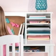 thumbnail image 5 of Guidecraft Kids' Media Desk and Chair Set - White: Children's Wood Bedroom Computer Table with Corkboard, Hutch and Shelving, 5 of 6
