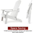 thumbnail image 2 of Stoog Folding Adirondack Chairs, HIPS Outdoor Furniture for Patio, Backyard, Deck, Lawn, Garden, Pool,White, 2 of 8