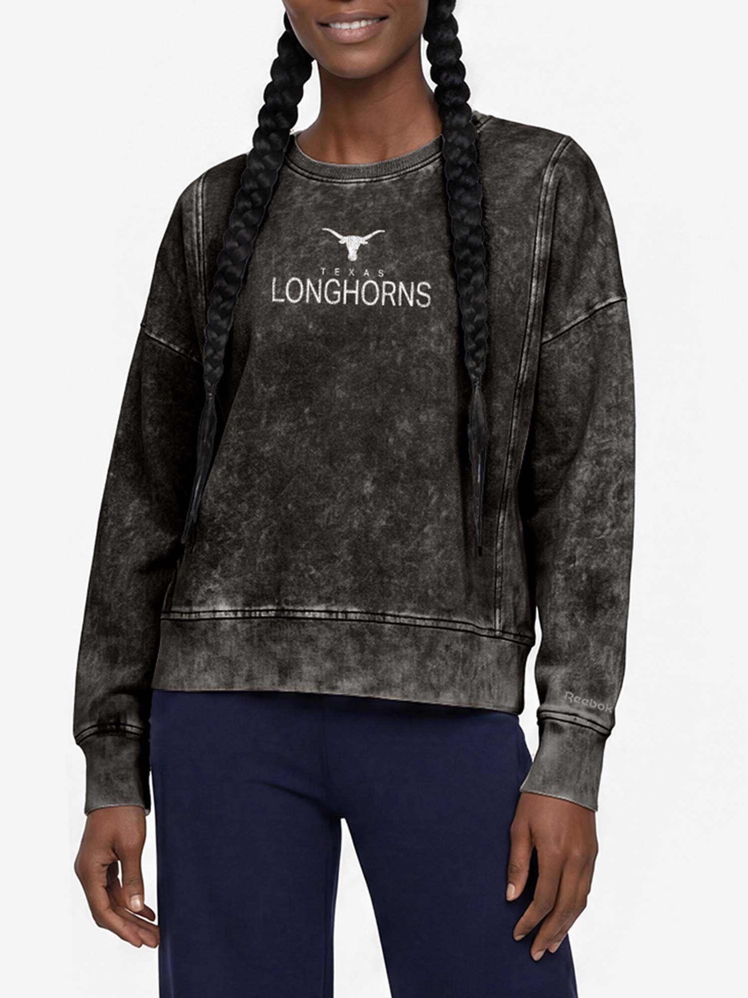 Texas Longhorns Reebok Womens Denim Wash Crew Neck Sweatshirt