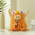 thumbnail image 6 of Scottish Cow Plush Toy Stuffed Highland Cow Plush Simulation Highland Cow with Bell,Brown, 6 of 6