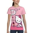 thumbnail image 5 of Hello Kitty T Shirts For Girls Boys, 3d Print Cartoon Graphics T Shirt, Youth Crewneck T-Shirt, Unisex Short Sleeve Top Tees Age 4-16 Years, 5 of 7