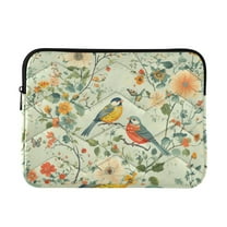 FORMRS 13-13.3 inch Laptop Sleeve Case Soft Carrying Quilted Computer Bag Cover, Green Floral Pattern