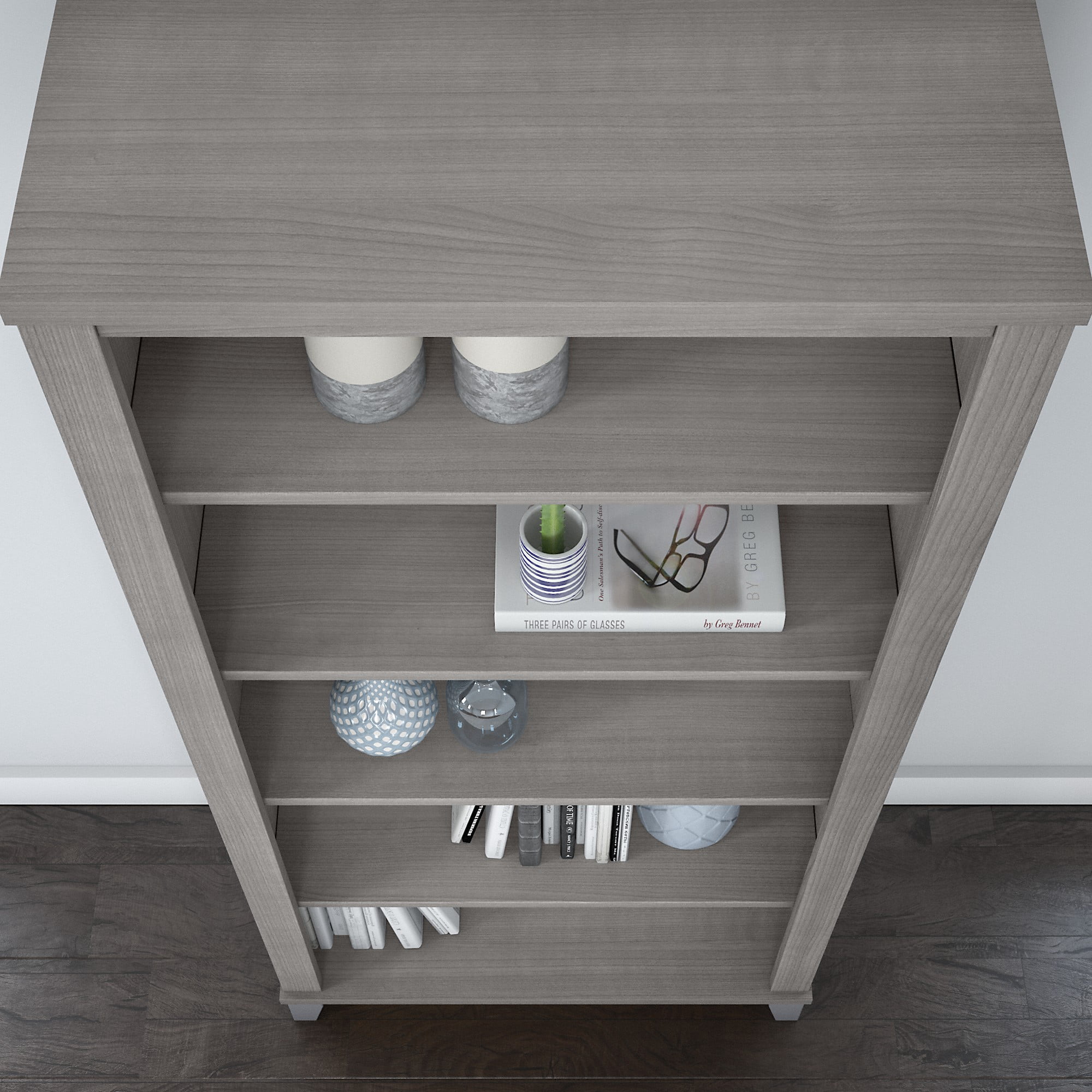 Bush Furniture Somerset Tall 5 Shelf Bookcase, Platinum Gray