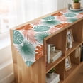 thumbnail image 4 of Turquoise Orange Palm Leaves Table Runner Linen Burlap Table Runner 90 Inches Long Tropical Botanical Summer Dresser Scarves for Kitchen Island Coffee Dining Room Party Wedding Holiday Decor 13"x90", 4 of 8