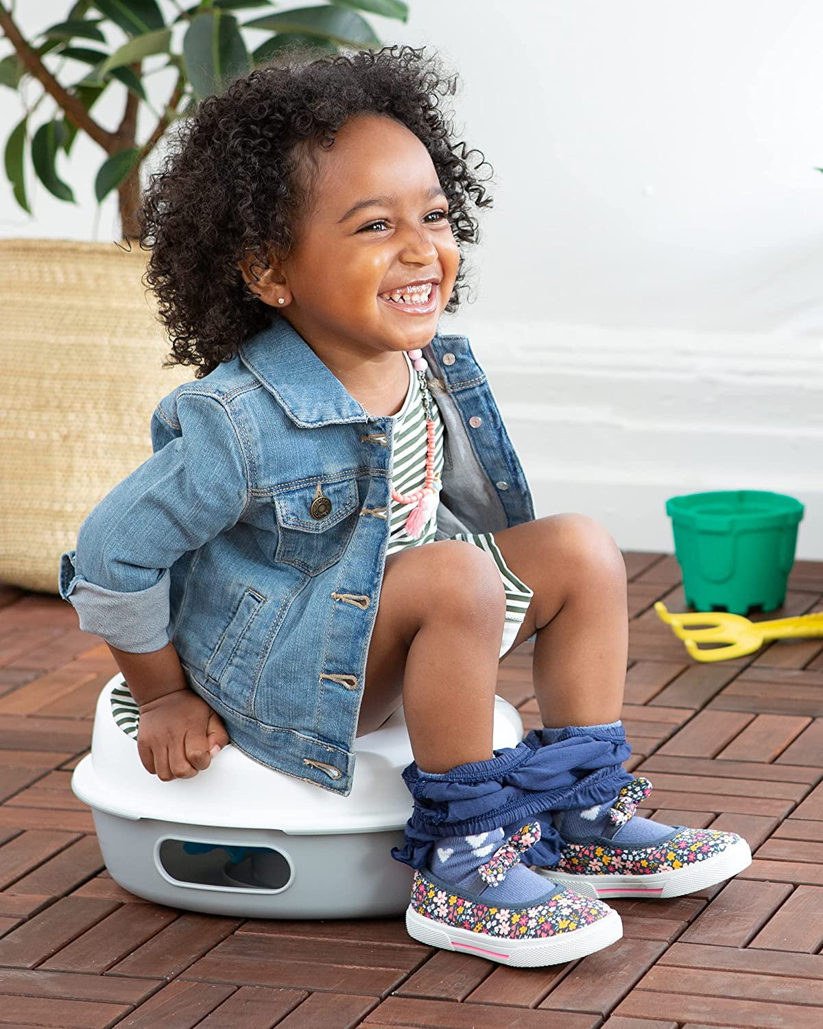 Skip Hop Baby Potty Training Toilet, Go Time 3-in-1 Potty for Ages 18 Months and Up, White/Gray