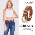 thumbnail image 3 of SUOSDEY Ladies Leather Belt Fashion Women Belts for Jeans with Gold/Silver Buckle, 3 of 7