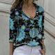 thumbnail image 2 of Camisa de manga larga estampada con cuello vuelto informal con botones para mujer a la moda Fridja  czfsfas4158, 2 of 8