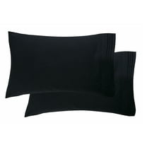1800 Thread Count Egyptian Quality Super Soft Wrinkle Free 2-Piece Pillowcases- Standard Size-Black