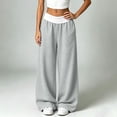 thumbnail image 4 of hotojiny Womens Wide Legs Sweatpants Fashion Colorblock Pants with Pockets Elastic Waist Baggy Pants Streetwear(Gray,Medium), 4 of 8