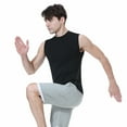 thumbnail image 4 of TopTie Mens Compression Sleeveless Base Layer, Athletic Workout T-Shirt-White-M, 4 of 7
