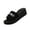 Black_013, variant on Women’s Faux Pearl & Red Rhinestone Decor Wedge Slide Sandals, Vertical Ribbed Fabric Wide Strap Open Toe Platform Slip-On Summer Casual Slides Blue 7(EU-38)