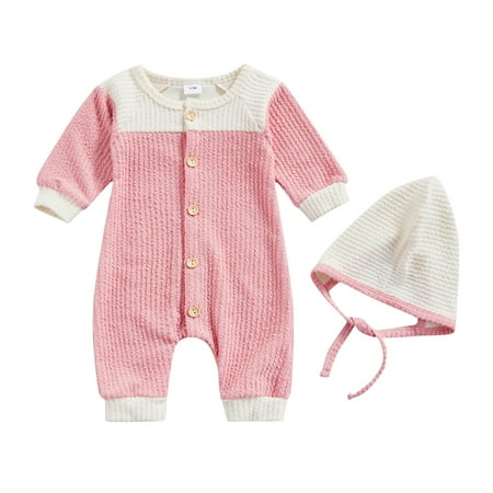 

Musuos Infant Baby Girls Boys Romper Contrast Color Long Sleeve Jumpsuit