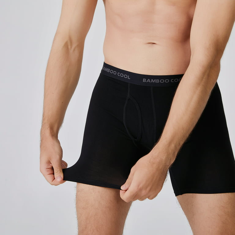 BAMBOO COOL Men's Underwear Breathable,Premium Comfort Soft Boxer  Briefs,Bamboo Underwear for Men,4 Pack