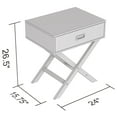 thumbnail image 4 of Table d'Appoint-24po Blanc avec 1 Tiroir pour Salon, 4 of 4