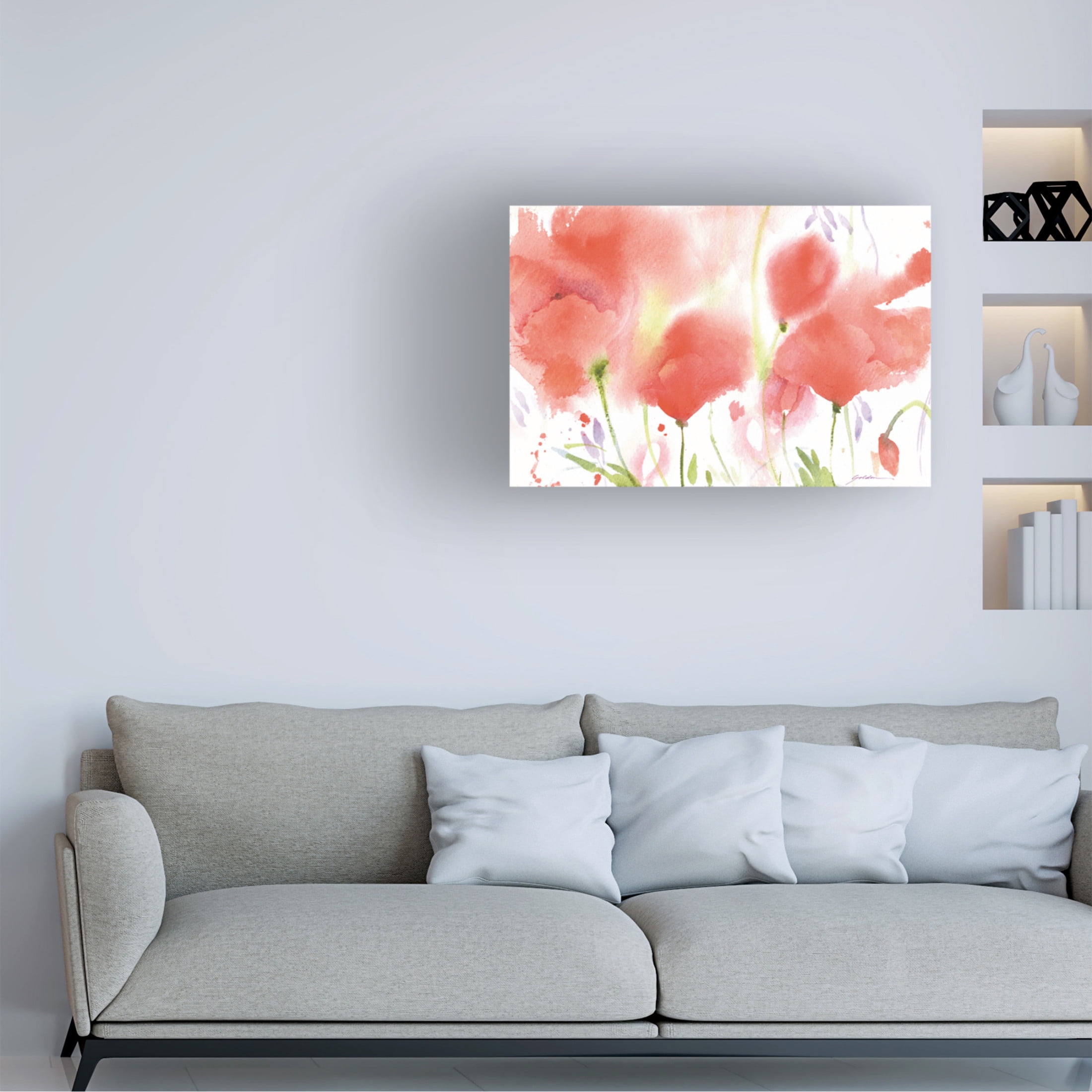 Canvas Wall Art - Sheila Golden 'Poppy Perfection' Wall Art for Living Room, Bedroom, or Office Décor by Trademark Fine Art - 24 x 16 Inches