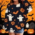 thumbnail image 2 of WQNVRNR Girl Halloween Sweatshirt Pumpkin Ghost Graphic Pullover Casual Crew Neck Long Sleeve Tops Shirt Multicolor 8-9 Years, 2 of 6