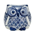 thumbnail image 6 of Blue Ceramic Owl Figurine - Hand-Painted Stoneware Decor for Home, Office, Bedroom, Living Room -5 Inch, 6 of 10