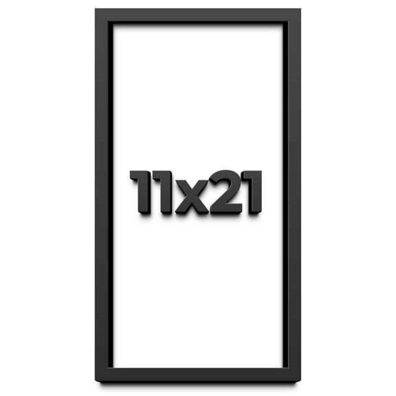 11x21 Shadow Box Frame Black | 1 inches Deep Real Wood Contemporary Shadowbox Display Frame | UV