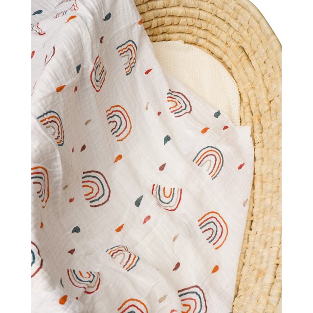 Manta de muselina para bebé Happy Flute, manta suave de algodón 100% para recién nacido, niña y niño, saco de dormir, Toalla de baño de 120x110cm Tan Jianjun unisex