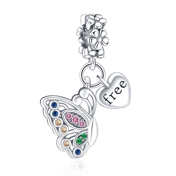 925 Sterling Silver Charm for Bracelets Butterfly Dangle Charms Women Bracelet Charm Gift