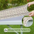 thumbnail image 6 of White Christmas Star and Gift Pattern Square Fitted Tablecloth with Elastic Edge,Square Table Cover,Washable Elastic Table Cover for Home Kitchen Party Decor 34"x34", 6 of 6