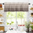 thumbnail image 3 of Rustic Stripes Valances for Windows Khaki Gradient Farmhouse Wood Grain Rod Pocket Curtain Valance Window Treatment Short Curtains for Kitchen Living Room, 42"x18", 3 of 5