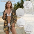 thumbnail image 6 of Xoenoiee Hunting Camo Print Women Beach Cover Ups Shirt V Neck Button Down Swimsuit Coverup Summer Swimwear Long Sleeve Cover Up Dress Plus Size, L, 6 of 7