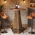 thumbnail image 7 of Tribesigns Bar Table with Metal Footrest, 37.4" High Round Pub Table for Small Bars, Small Home Bar Unit for Dining Room, Rustic Brown (2Packs), 7 of 7