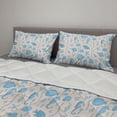 thumbnail image 2 of Nautical Comforter & Sham Bedding Set, Sea Plantation Seahorses Fish Shells and Corals Monochrome Illustration, 3 pcs Duvet Set Microfiber Filling Quilt, 5 Sizes, Eggshell Sky Blue, by Ambesonne, 2 of 4