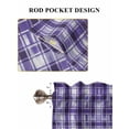 thumbnail image 6 of Purple Plaid 2 Panel Kitchen Curtains for Windows, Modern Art Checkered Farmhouse Bathroom Privacy Curtain, Home Décor Window Treatment for Bedroom/Living Room 55"x45", 6 of 6
