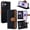 Black, variant on Leather For Apple iPhone 16 Plus RFID Blocking Dual Tone Flip Wallet Case, With Card Holder Buckle Magnetic Closure Shockproof Kickstand Protective Phone Cases Cove,Black,For iPhone 16 Plus