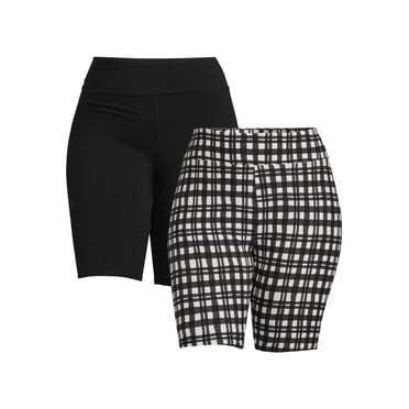 Terra & Sky Women's Plus Size Bike Shorts, 2-Pack