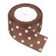 thumbnail image 1 of Cintas de Grosgrain Uxcell de 10 yardas de 3/2" marrón con puntos blancos para moño, 1 of 7
