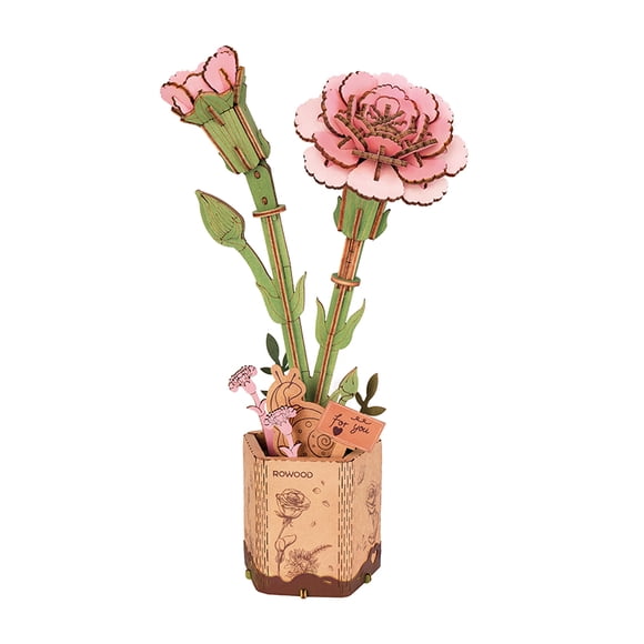 Carnation Rose en Bois DIY 3D Puzzle Rolife TW051
