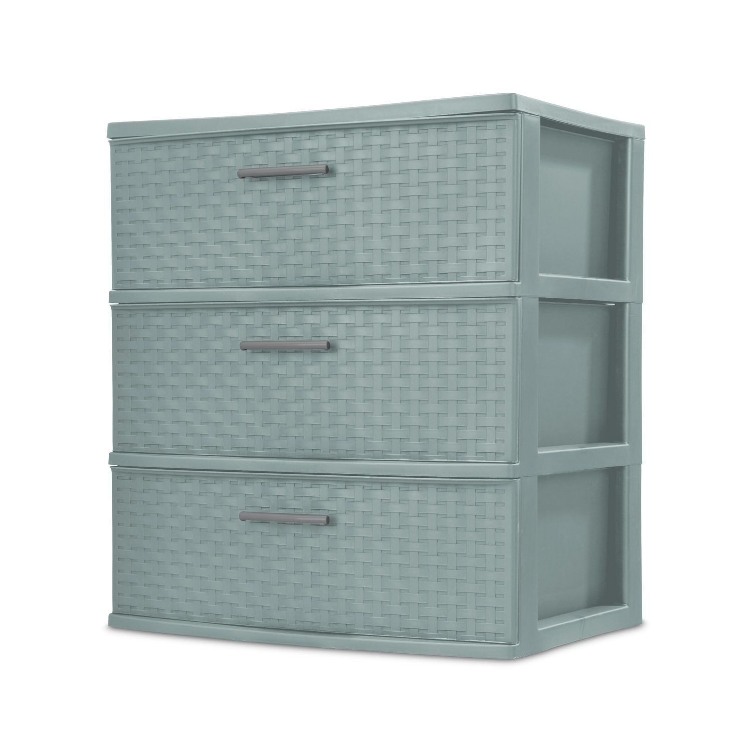 Sterilite 3 Drawer Wide Weave Tower Aqua Slate